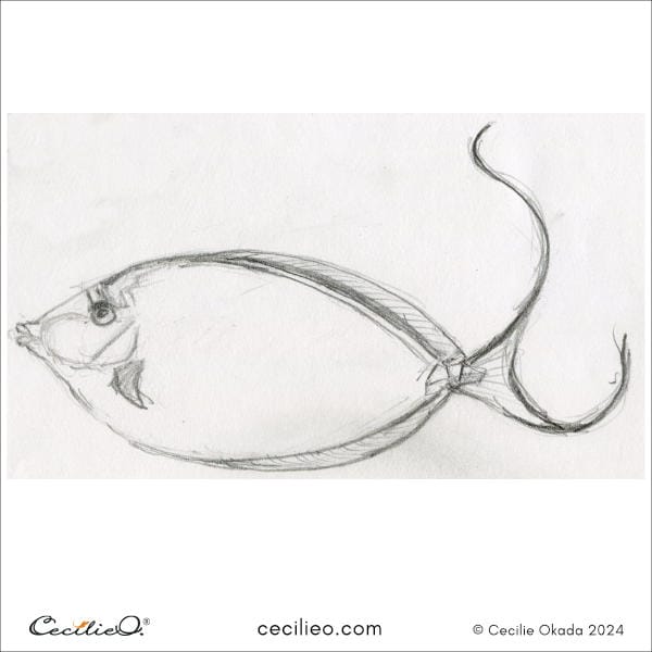 Sketching idea #Sketching idea #10: Elegant Unicornfish