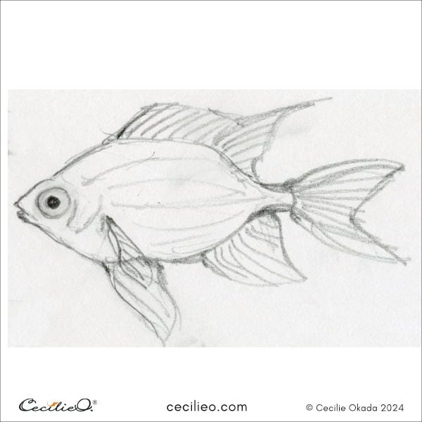 Sketching idea #1: Golden Damselfish