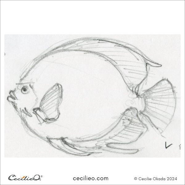 Sketching idea #8: French Angelfish