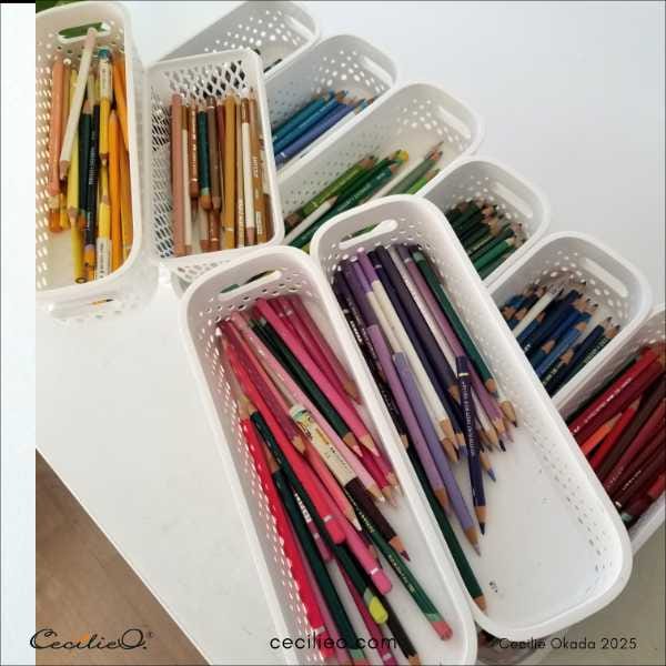 Use your colored pencils next.