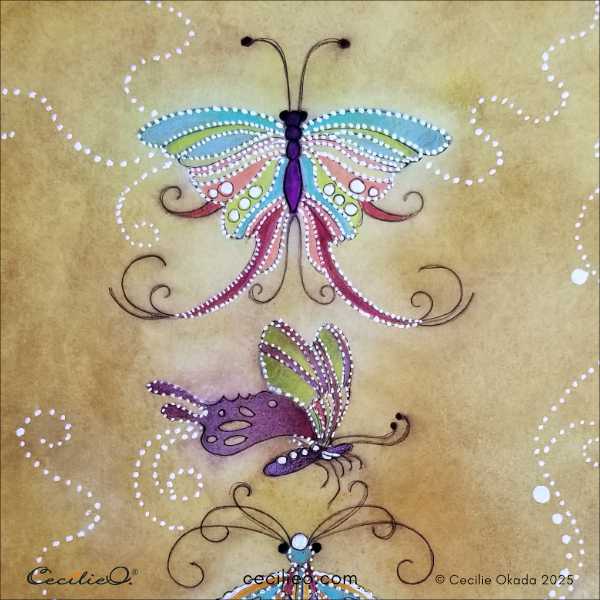 My completed butterfly doodles -1