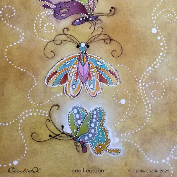 My completed butterfly doodles -2