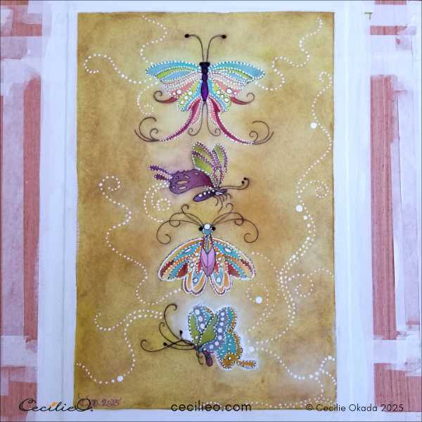 My completed butterfly doodles -3