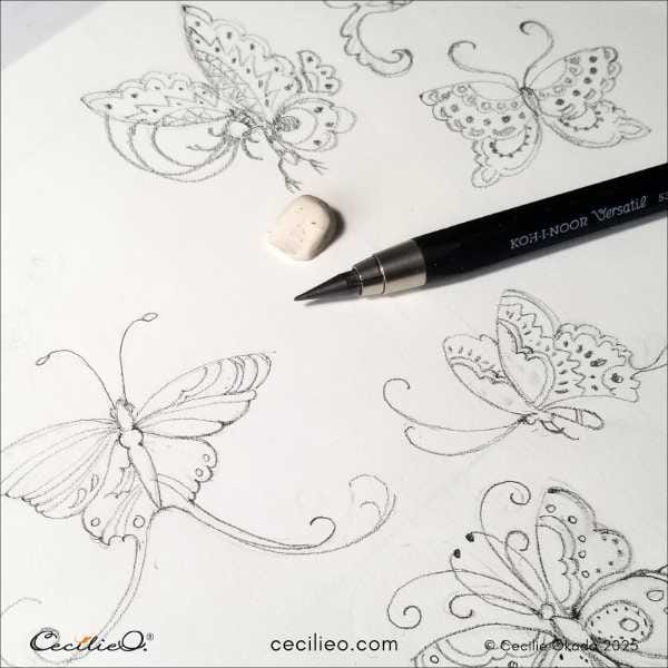 Butterfly doodle sketches 1