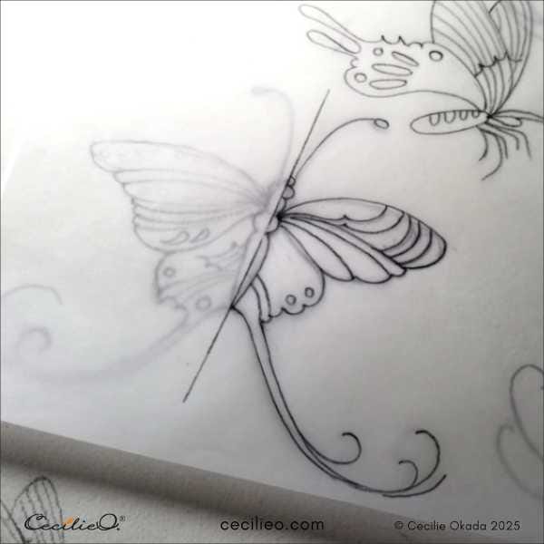 Make your butterfly symmetrical using tracing paper -1