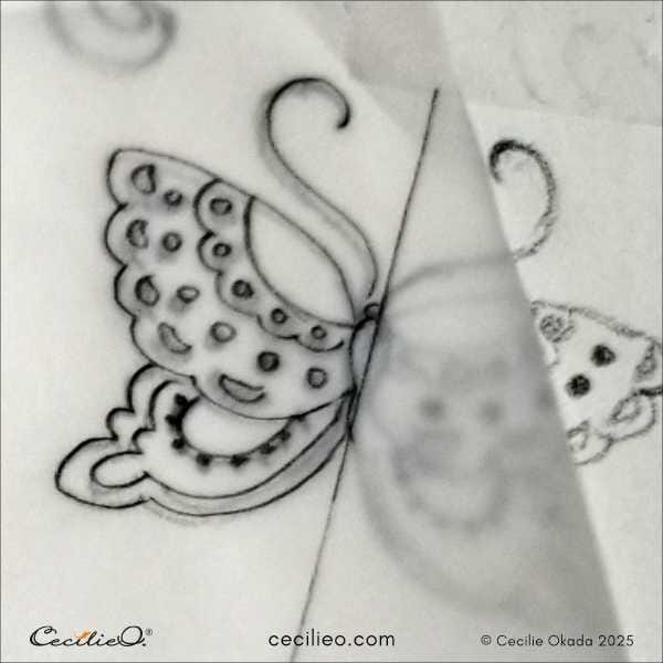 Make your butterfly symmetrical using tracing paper -4
