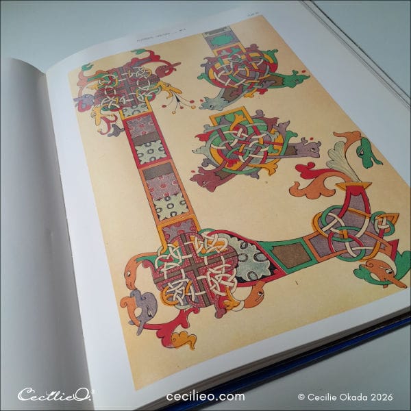 A page from the book with illuminated letters that survived years of travel.