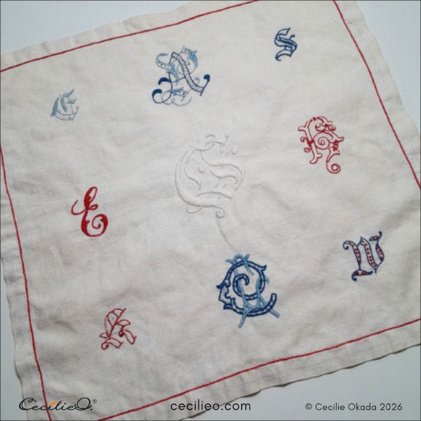 My grandaunt´s hand-stitched letters.