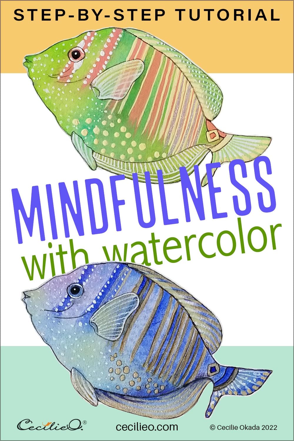 Mindfulness in Art: Paint Sparkling, Colorful Fish Post feature image