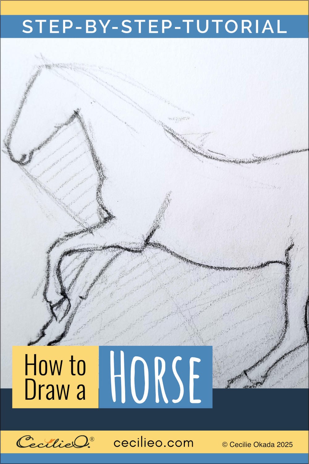 How to Draw a Horse Step-By-Step Post feature image