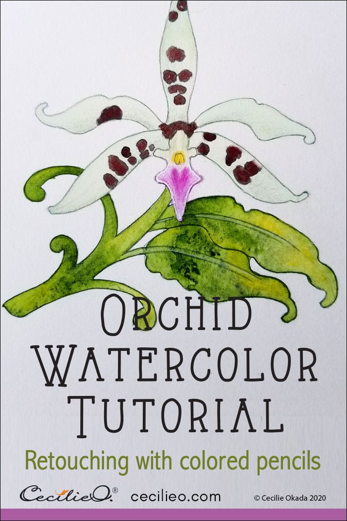 An Easy Way to Watercolor Your First Orchid Flower Post feature image