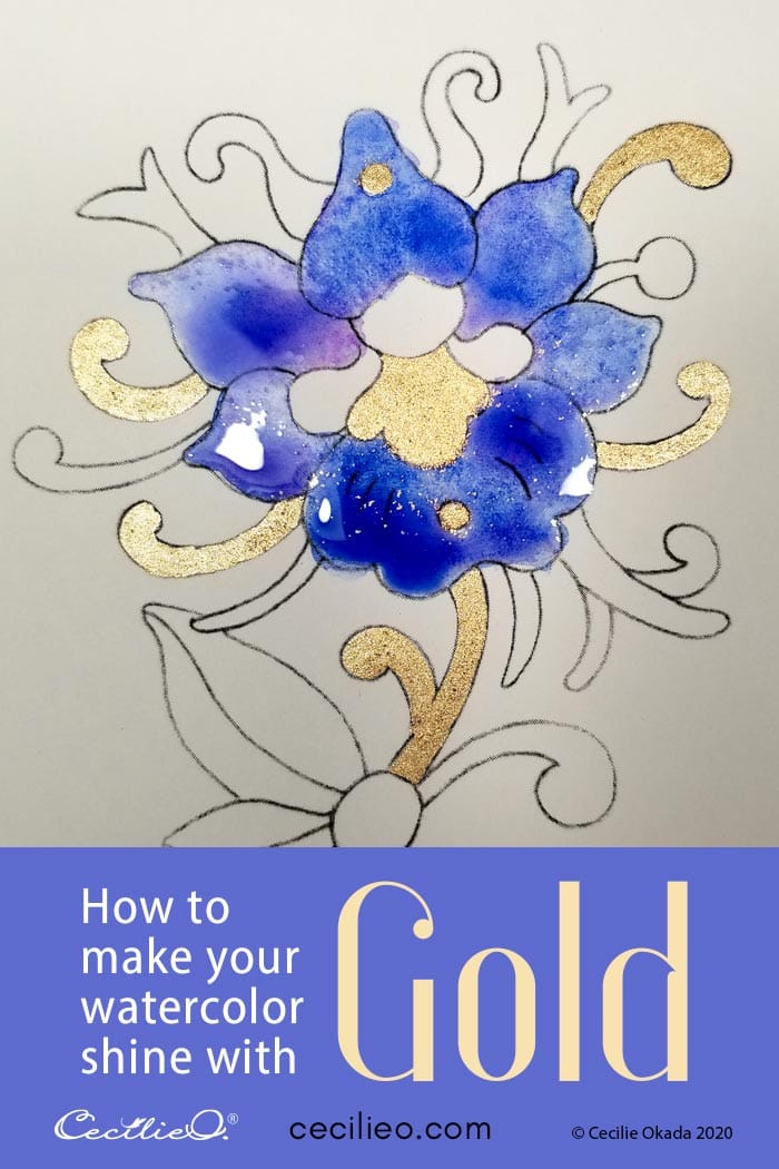 How to Make Your Flower Painting Shine With Watercolor Gold Post feature image