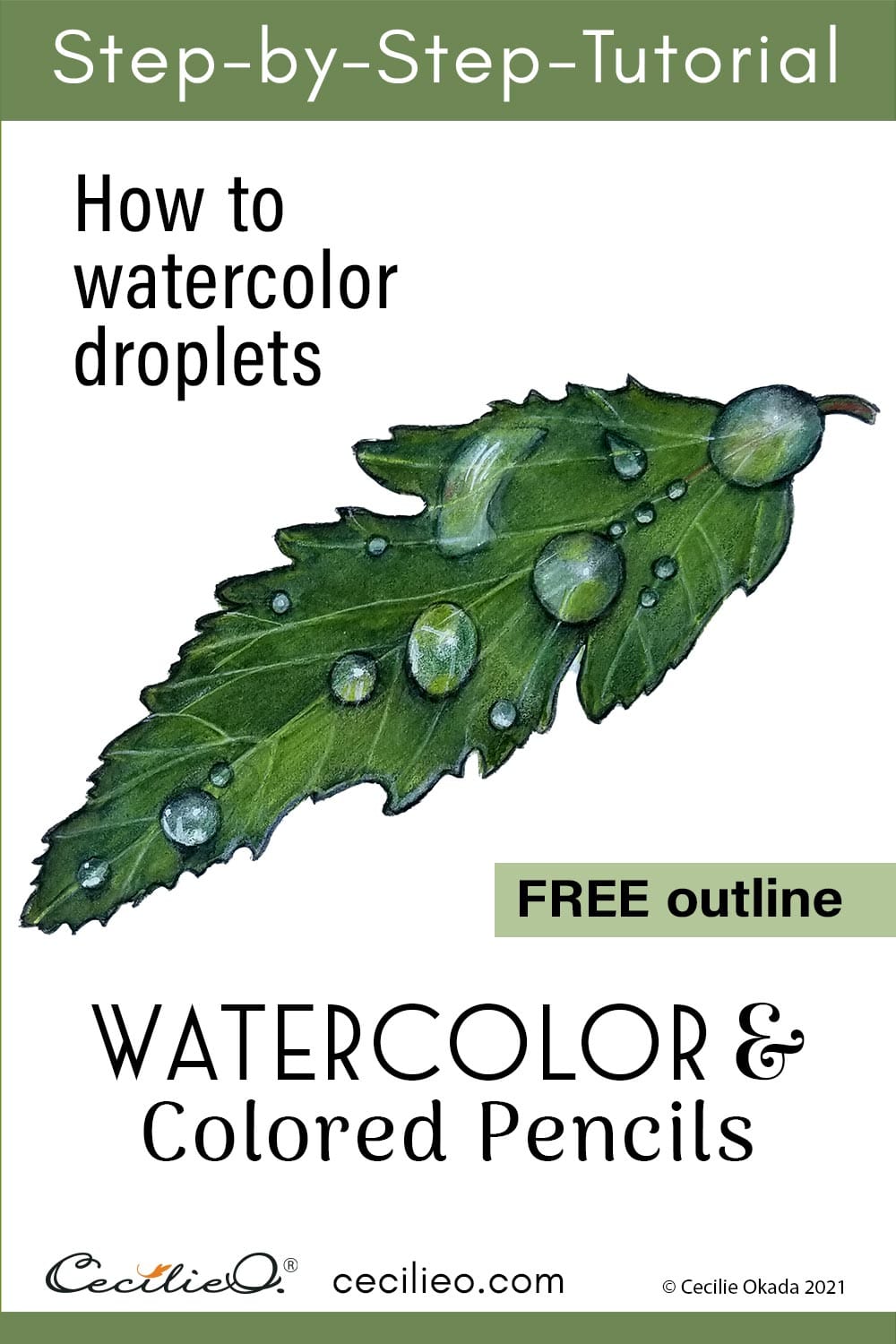 How to Paint a Water Drop in Watercolor: Leaf Study Post feature image