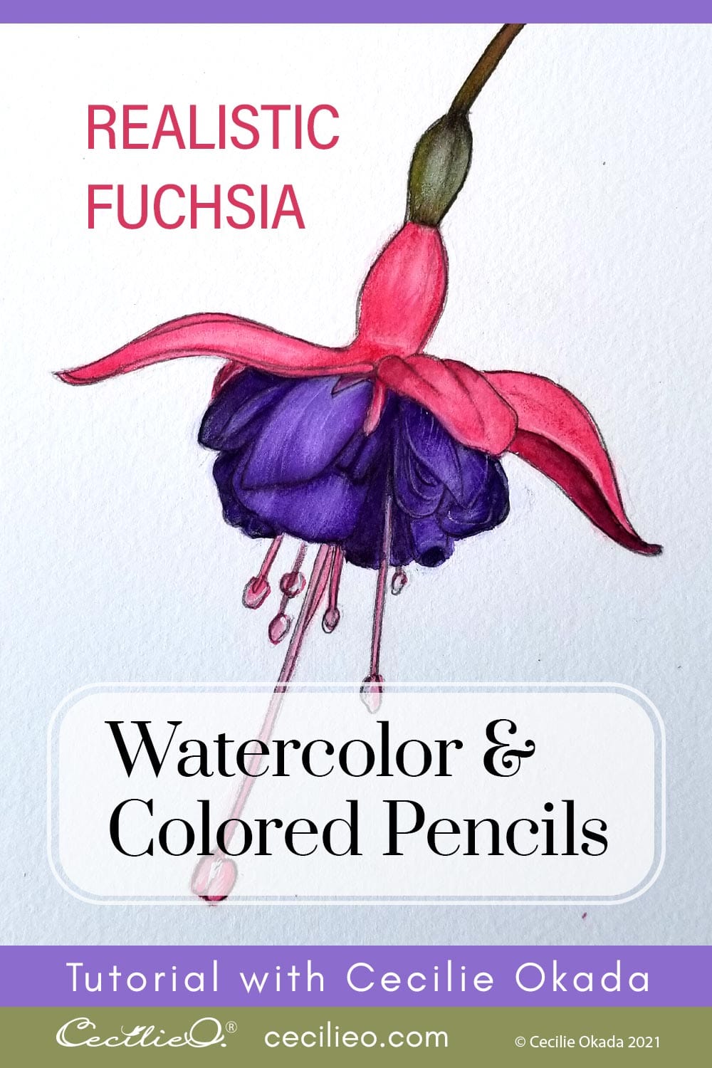 Watercolor Fuchsia Tutorial: A Beautiful Blossom Post feature image