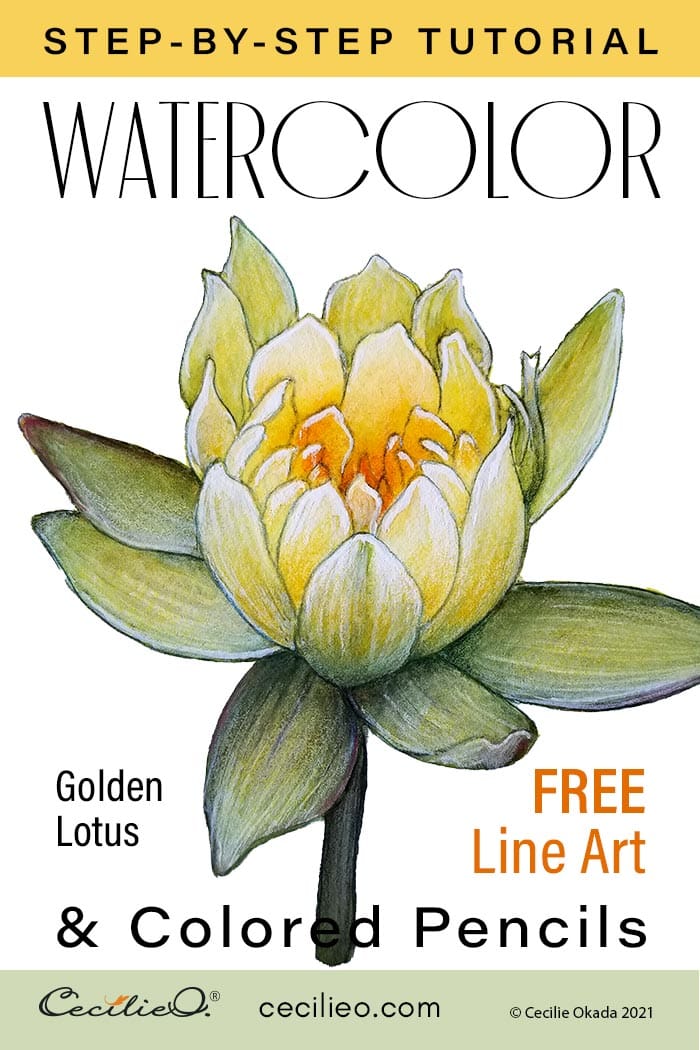 How to Paint a Golden Watercolor Lotus Post feature image