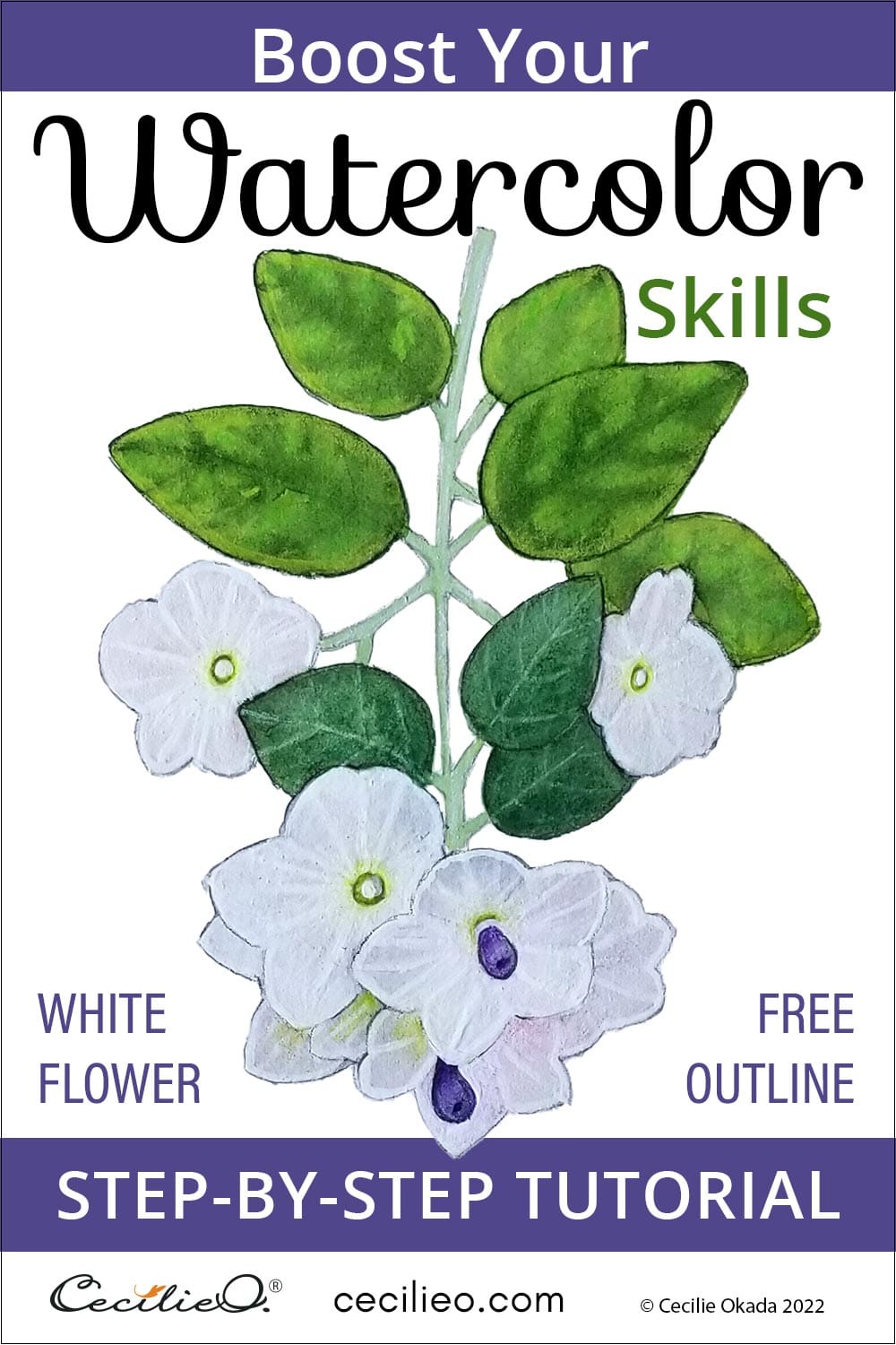 Boost Your Watercolor Skills: White Flower Tutorial Post feature image