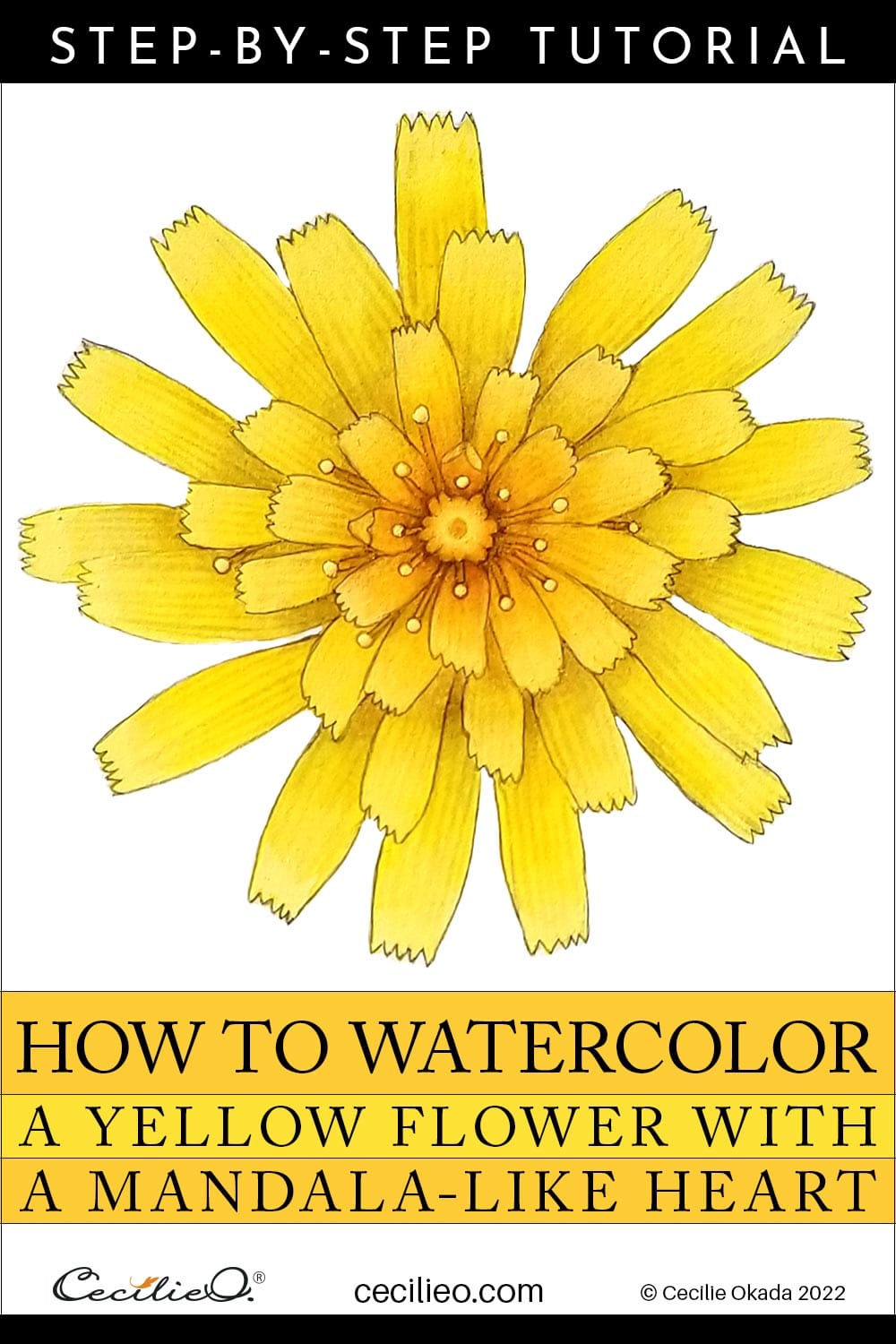 How to Watercolor a Charming Yellow Flower