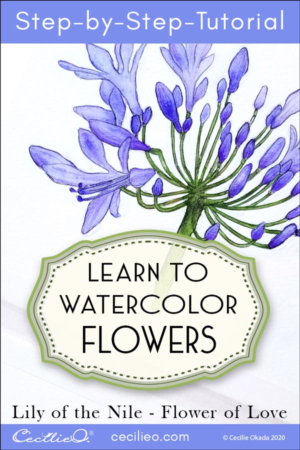 How to Watercolor Lily of the Nile, the Flower of Love