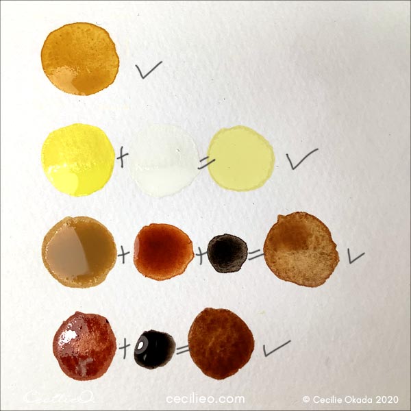 Watercolor color palette.