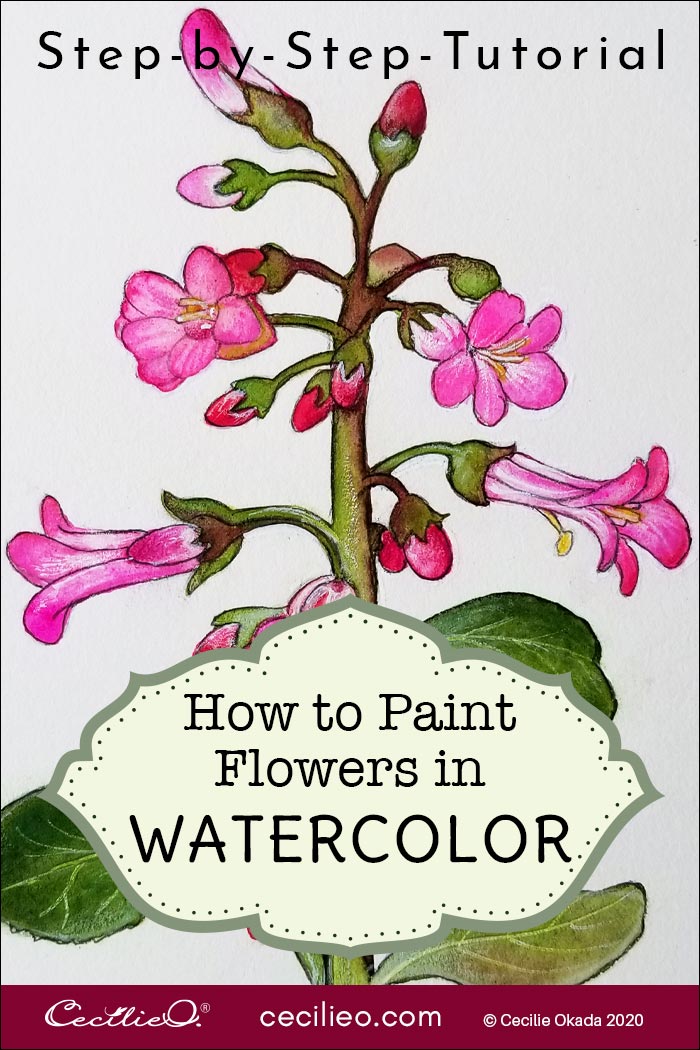 How to Paint Flowers in Watercolor: Pink Princess Escallonia  Post feature image