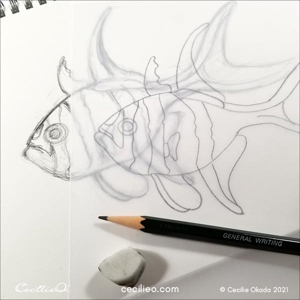 Drawing of fish.