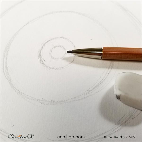 Start the drawing with circles.