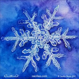 How to Watercolor a Sparkling, Real Snowflake