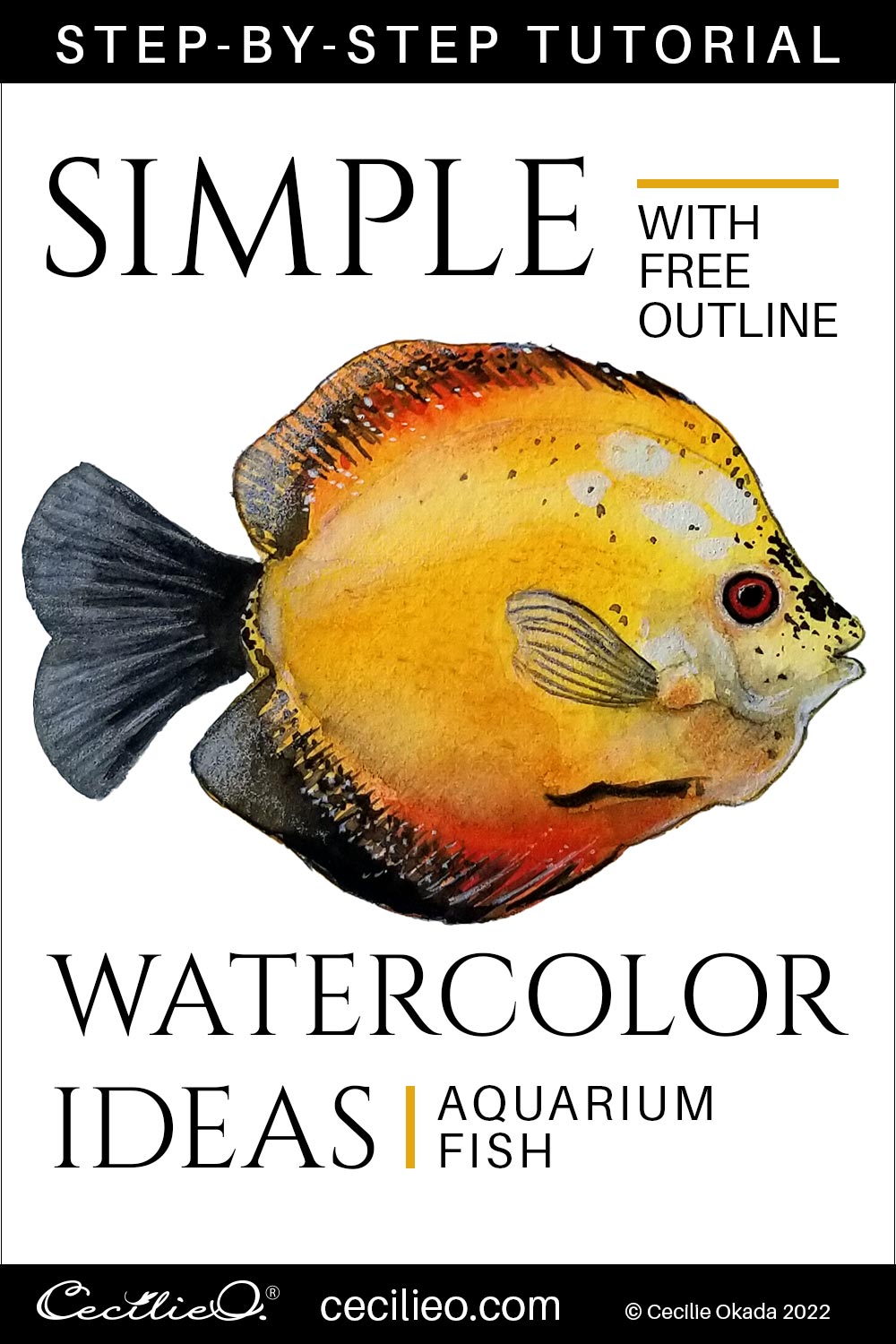 Easy Watercolor Ideas: Colorful Aquarium Fish Tutorial  Post feature image