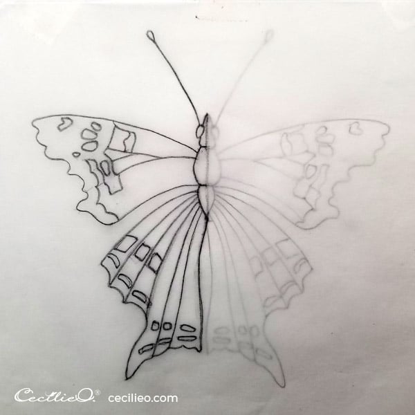 easy pencil drawings of butterflies