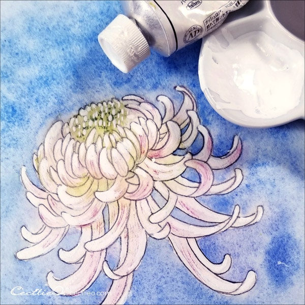 How to Watercolor a Chrysanthemum Flower - Cecilie Okada Design