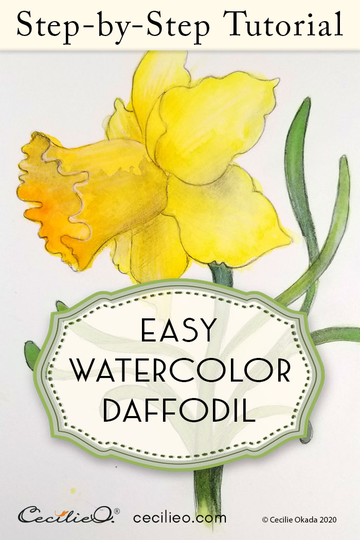 How To Watercolor a Daffodil Flower Without Fussing Over Details