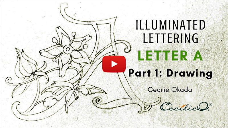 Time-lapse drawing an illuminated letter A