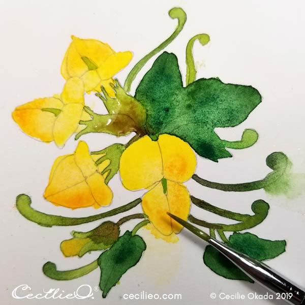 Watercolor tutorials by Cecilie Okada