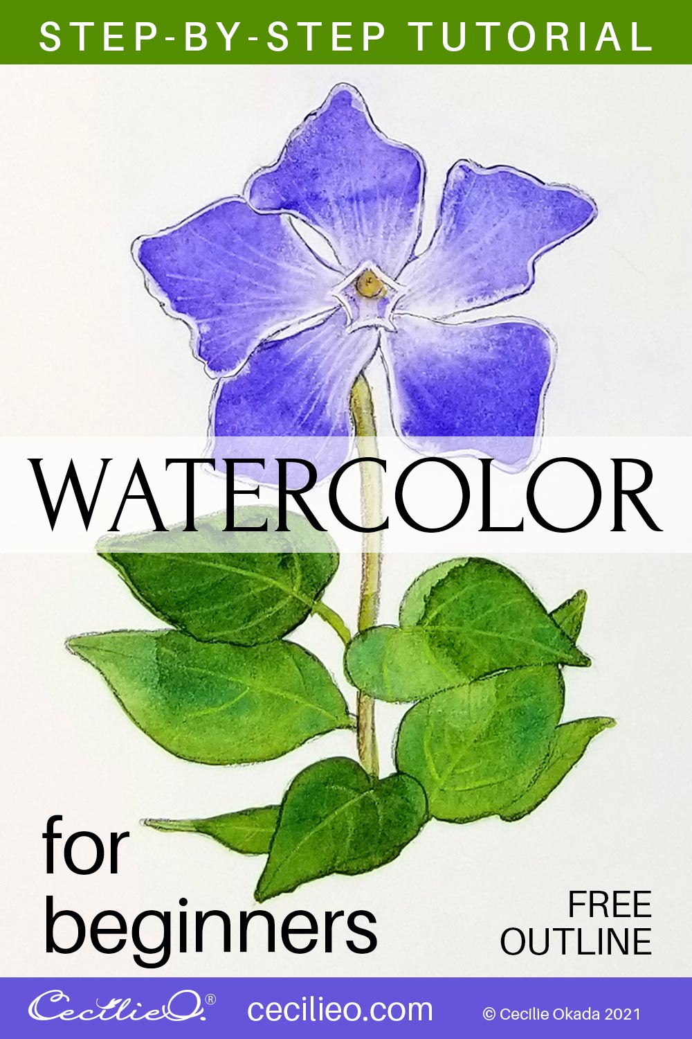 Watercolor for Beginners: Blue Flower Tutorial