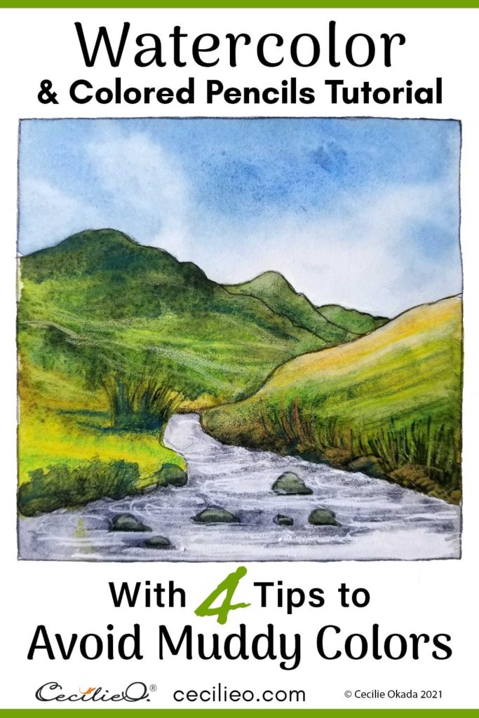 Say goodbye to muddy colors with this watercolor landscape tutorial. 4 tips that include easy, but not so obvious steps.