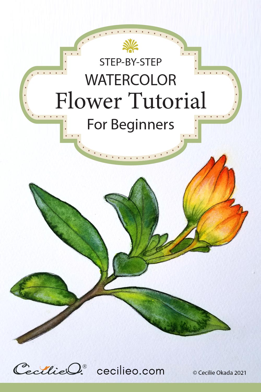 How to Create a Floral Line Drawing Using Watercolor | Amandine Thomas Blog