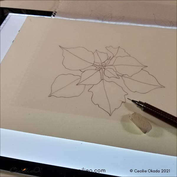 The poinsettia flower has been traced.