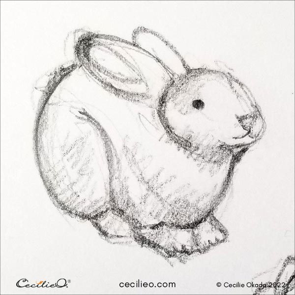 Sketch of the Chinese Zodiac sign the Rabbit. 