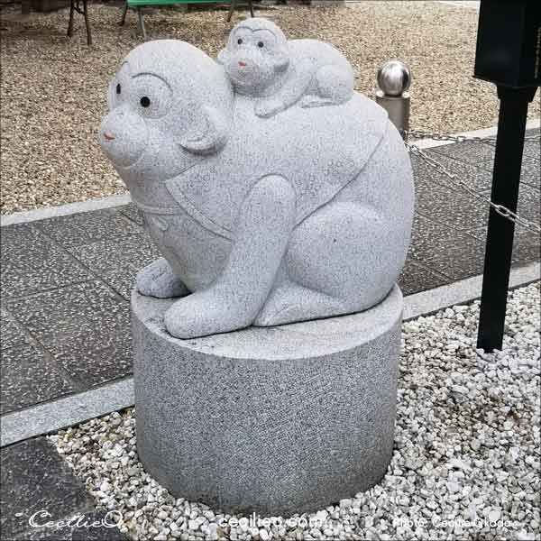Cute Japanese sculpture of the Chinese Zodiac animal Monkey.