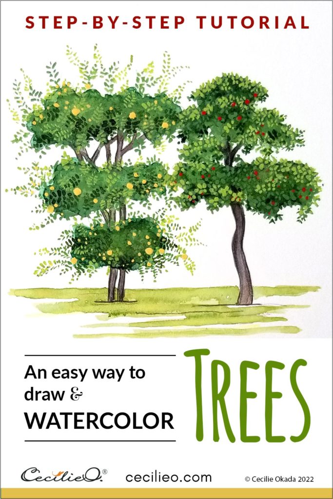 How to Draw and Watercolor Trees Easily