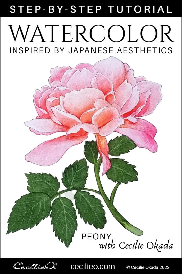 Peony Watercolor Tutorial Inspired by Japanese Aesthetics