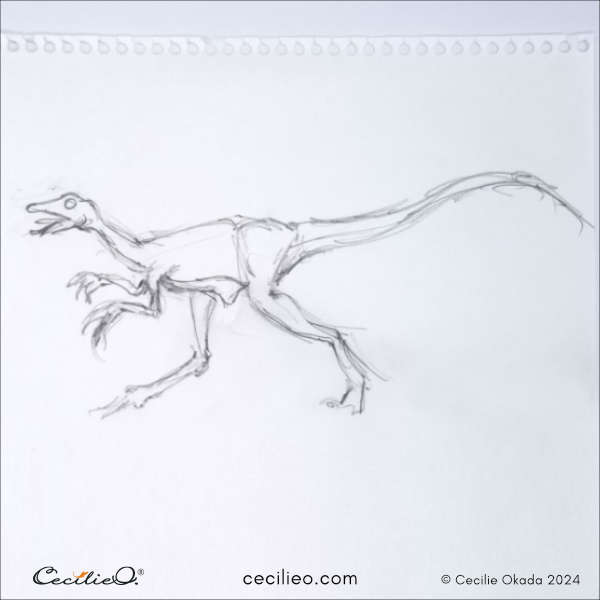 Rapid dinosaur sketch